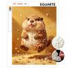 Funny Groundhog with Pearls Framed Pearl Painting Kit DIY 3D Sparkling Bead Canvas Art Relaxing Handmade Craft Gift for Women Aesthetic Decor