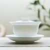 Customizable Handmade Sancai Gaiwan White Ceramic Tea Bowl - Thin-walled Kung Fu Tea Set