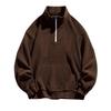 Men's Casual Solid-color Long-sleeved Sports Sweatshirt, Men's Fleece Warm Semi-zippered Pullover Sweatshirt