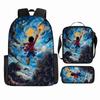 Anime Rucksack Set One Piece Naruto Schultasche für Jungen Schüler Laptop Rucksack Umhängetasche Federmäppchen 3-teilig Große Kapazität Wasserdicht