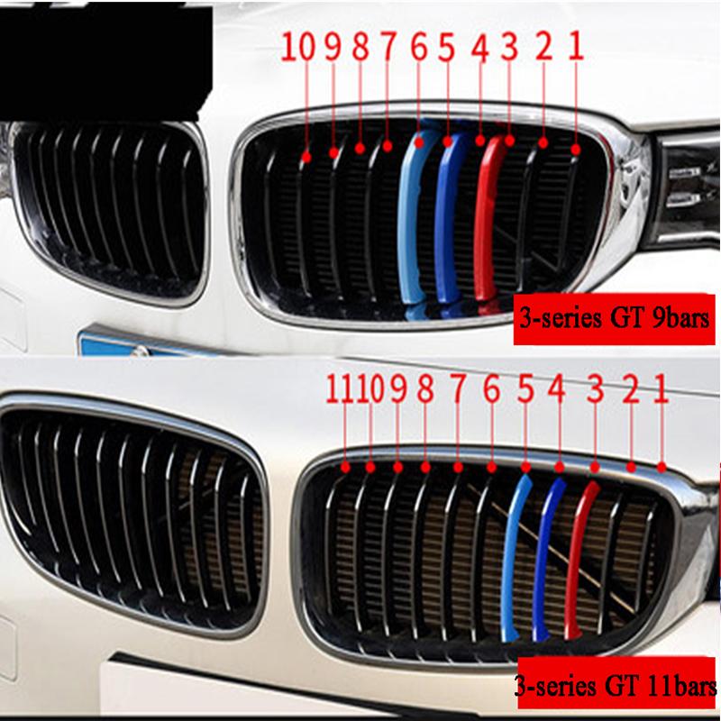 3Pcs Front Grille Trim Strips For BMW Series 1 2 3 4 5 6 7 8 X1 X2 X3 X4 X5 X6 X7 Z4 E46 E90 F30 E60 E81 F20 F45 F36 F10 F48 F25 FZ7