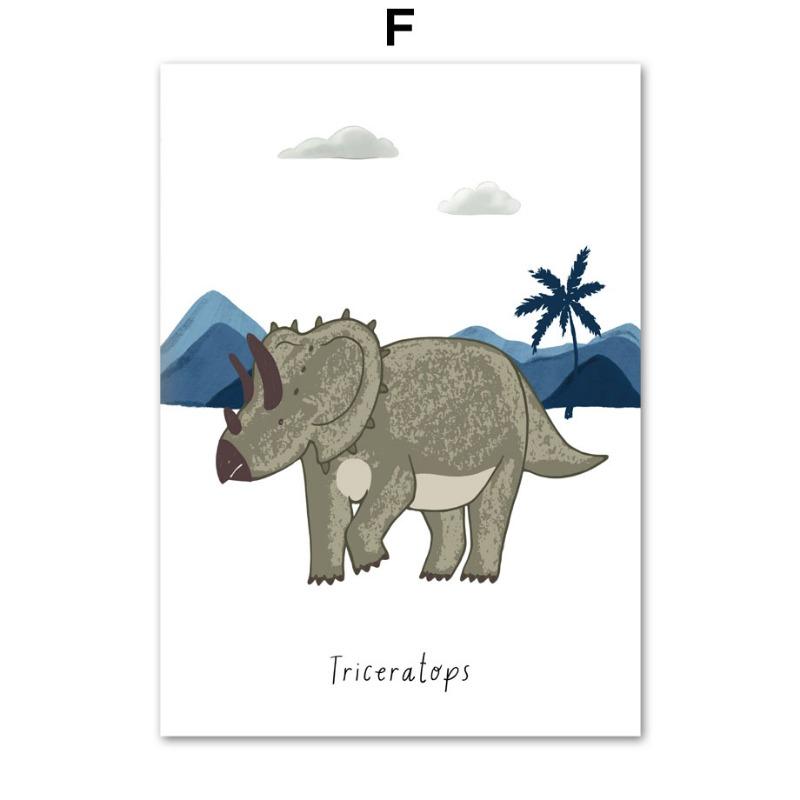 Cartoon Dinosaurier Dschungel Kawaii Dino Babyparty Poster Kinderzimmer Leinwandgemälde Wandkunst Druck Bild Kinder Kinderzimmer Dekor