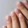 Wearable Nail Short Nail Pieces Pink And White Gradient Manicure Wearable Spring And Summer Manicure