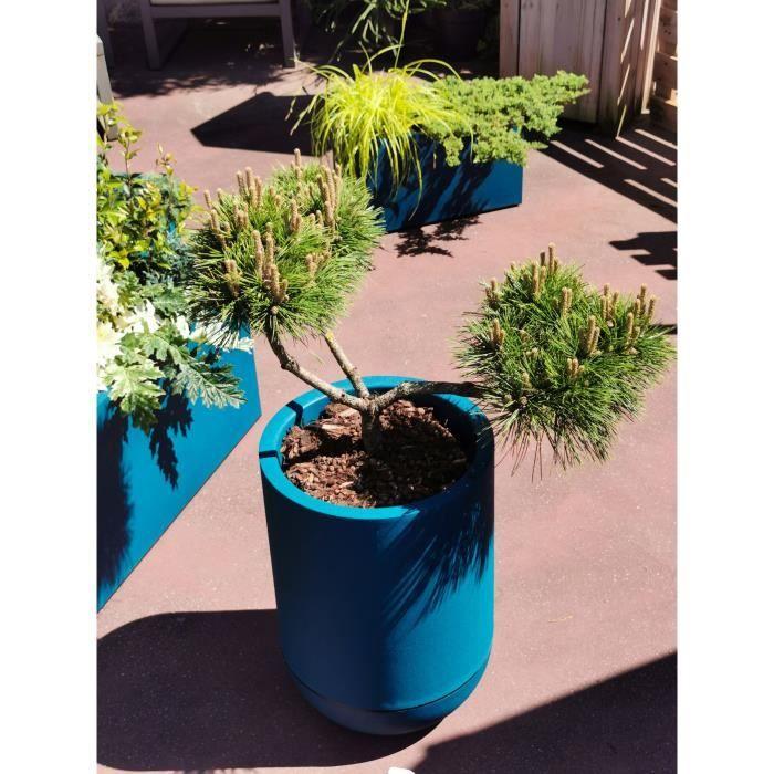 RIVIERA GRANIT TULIPE Round Flower Box - Plastic - Diameter 50 Cm - Blue