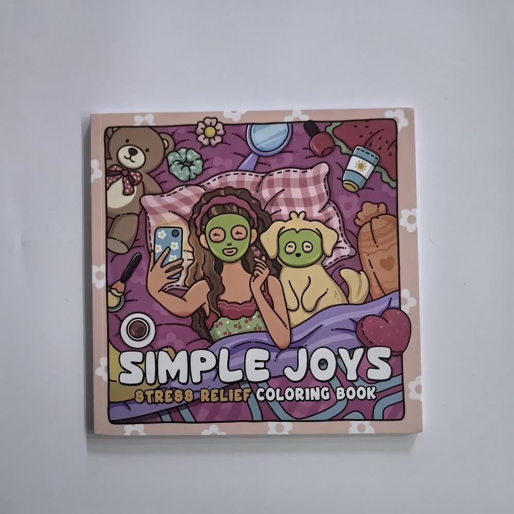 Cute Girl And Her Pets Coloring Book Simple Joys Stress Relief Drawing Book Perfect Gift for Party and Birthday Christmas