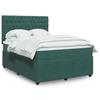 VidaXL Slat Bed Base and Mattress Dark Green 140x200cm Velvet, Bed, Platform Bed, Panel Bed, Furniture of 3292367