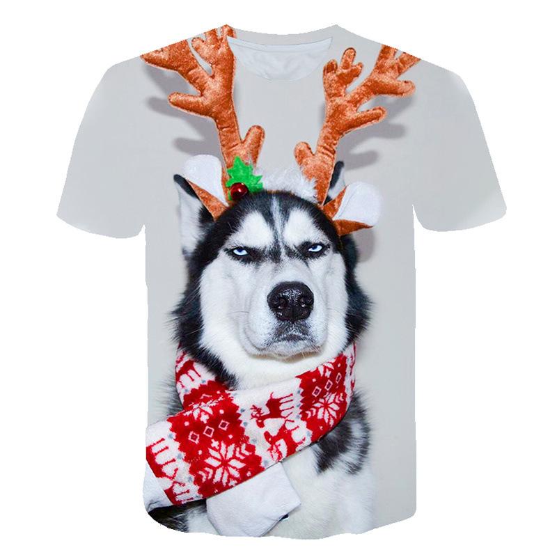 Men's Short Sleeved T-shirt with Animal Print Round Neck Casual Sports Men's Pullover Top T-shirt