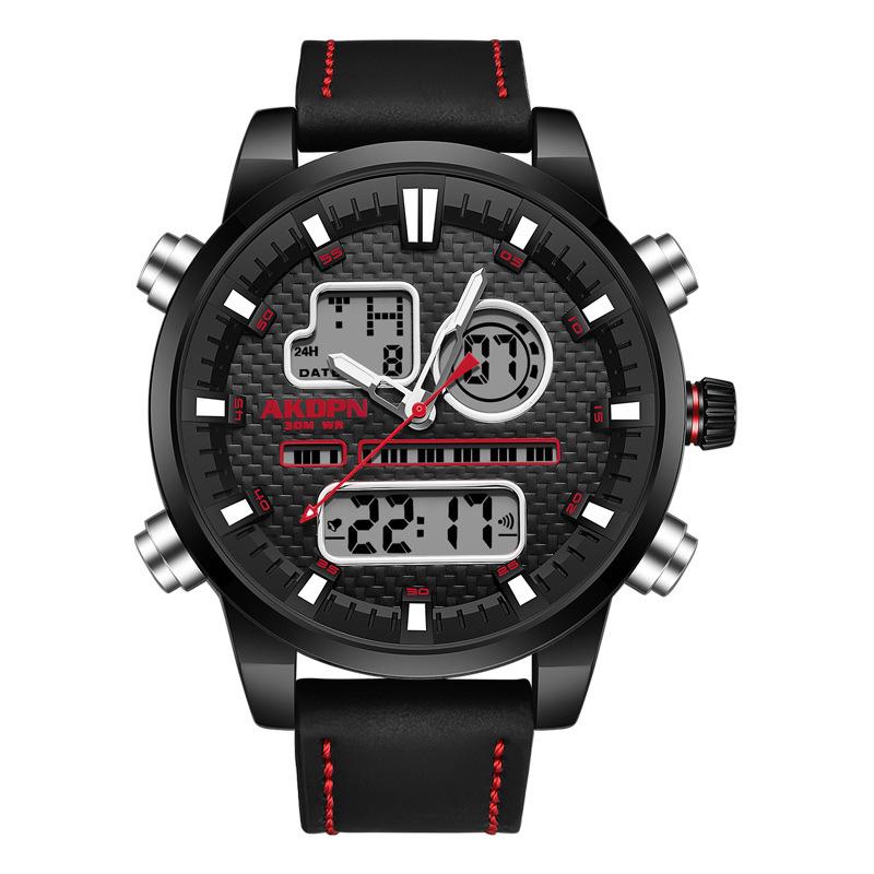 AKDPN Men s Dual Display Waterproof Sports Watch - Multifunctional, Trendy, and Luminous.