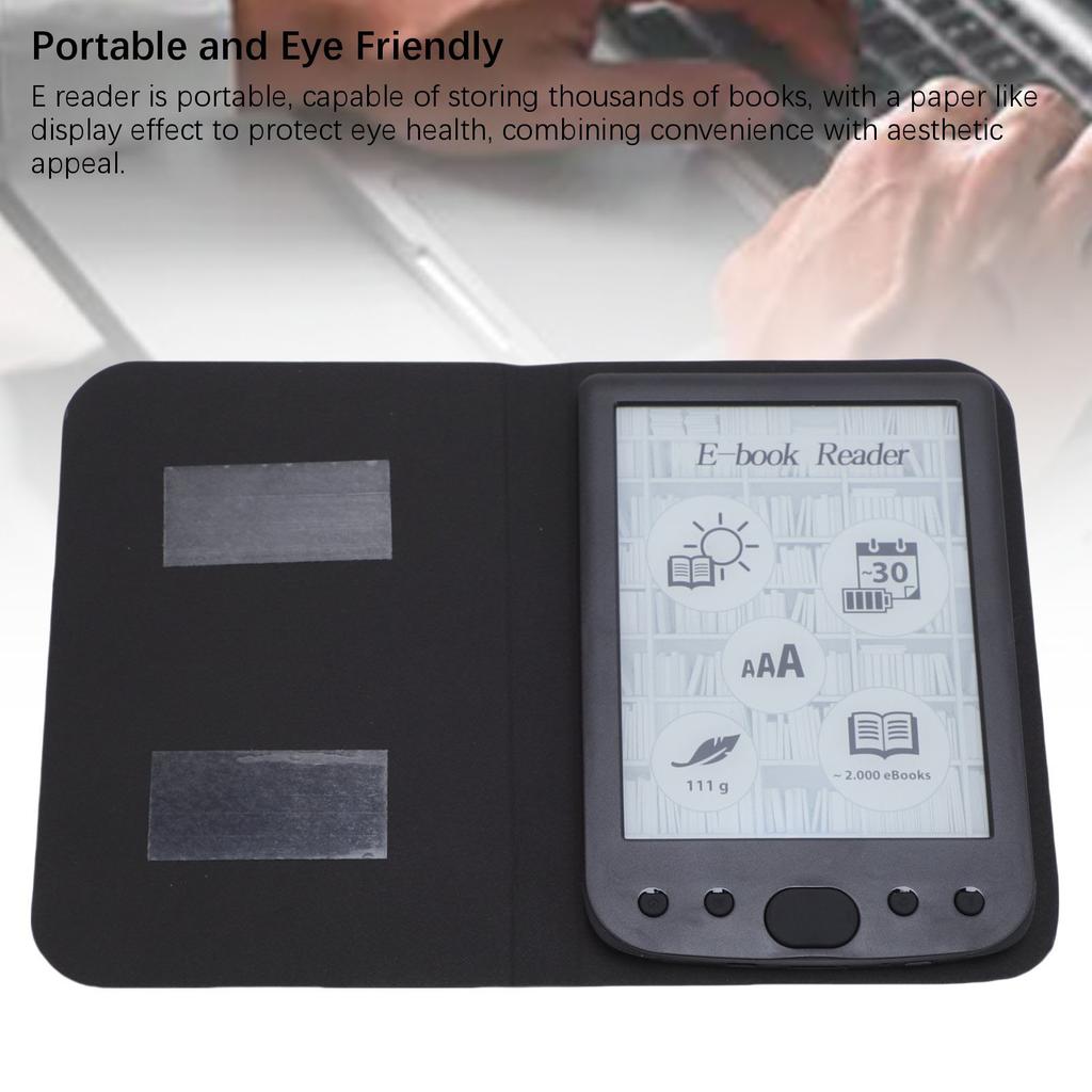 E Reader Eye Friendly 6 Inch 800x600 Touch Screen E Book Reader with Protective Case 2500mAh Battery Support Up To 32G
