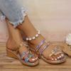 New Large Size Printed Sandals Women's Round Toe Women's Slippers