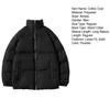 Men Cotton Coat Stand Collar Long Sleeve Solid Color Loose Fit Coat with Pockets Thickened Warm Quilted Outwear