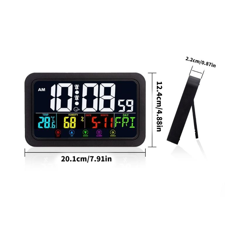 Modern LED Digital Alarm Clock Touch Activated Night Light Multicolor Bedroom Decoration Clocks For Home Office