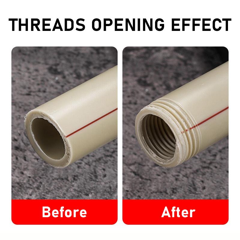 4/6 Point PPR Water Pipe Thread Opener Tools 2 in 1 Inner Outer Pipes Thread Opener Detachable PVC Water Pipe Threading Tool