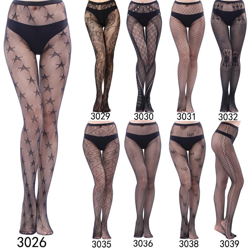 European & American Fashion Fishnet Pantyhose with Sexy Tattoo Lace Design