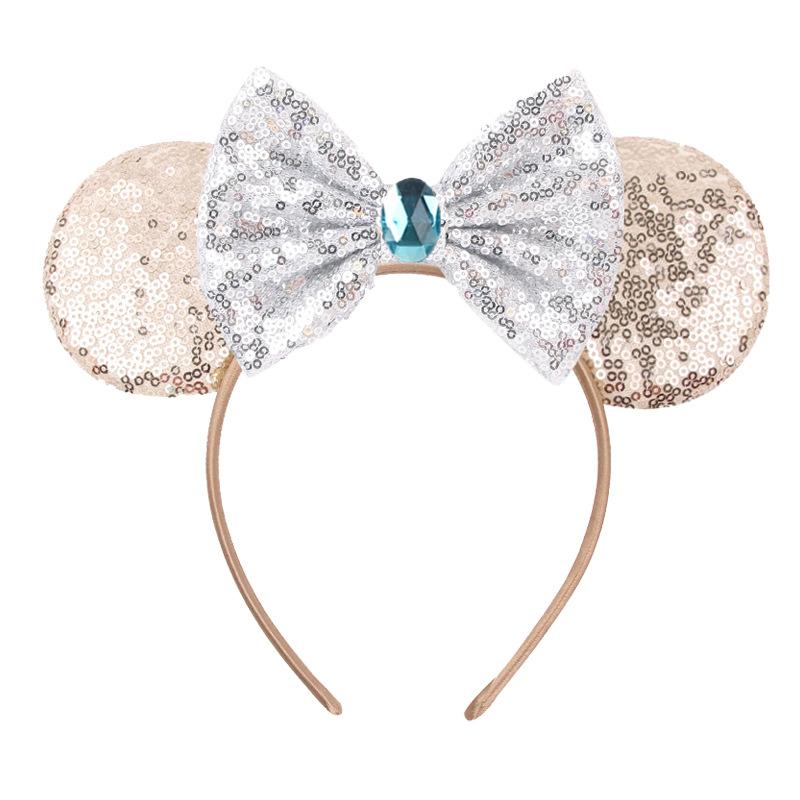 Klasická čelenka s myšími oušky pro ženy, dívky, na festival, párty, princeznovská čelenka, dětská flitrová mašle, ženská, roztomilé nové vlasové doplňky