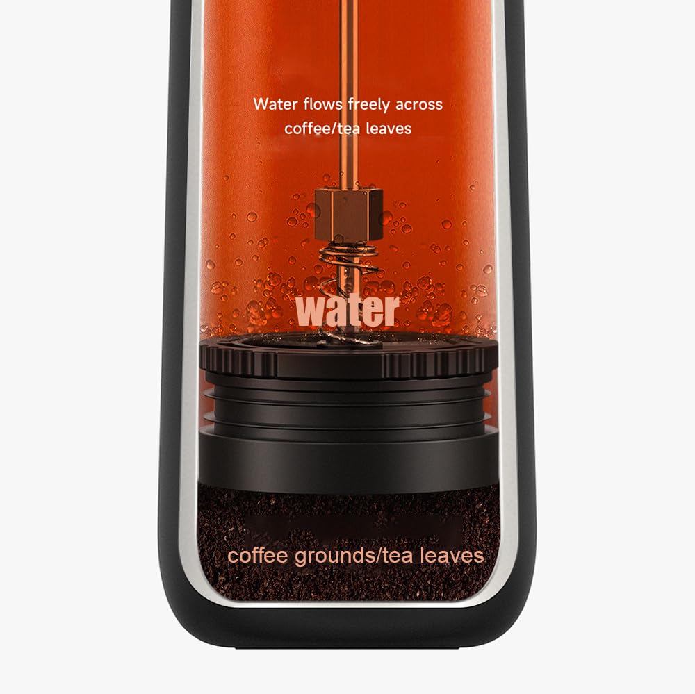 Hosioe Travel French Press Coffee Maker with 2-Layer Filter Mesh, Double-Walled Stainless Steel Vacuum Insulated Coffee Maker Cup for Coffee and Tea,