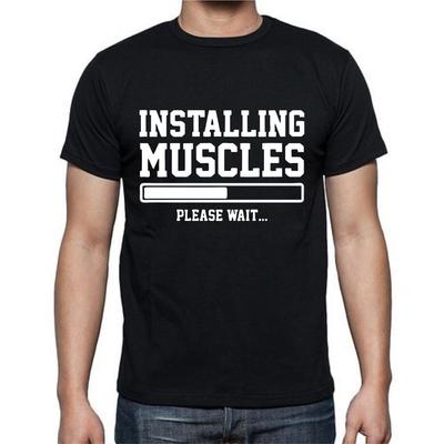 Installing Muscles Please Wait Lift Work Out T Shirt Tee