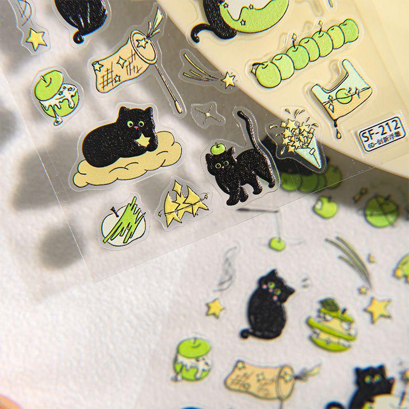 Sky Green 3D Apple Cat Nail Art Stickers - Camera & Tablet Decoration