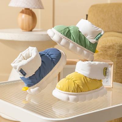 Pantofole in cotone per bambini, invernali, da interno, con fondo in peluche