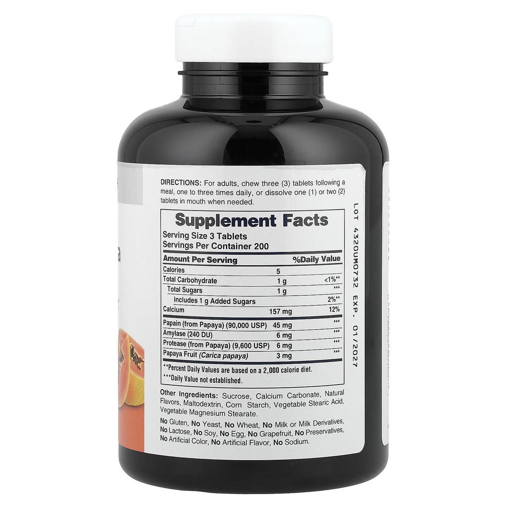 Original Kaubares Papaya-Enzym, 600 Tabletten