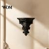 French Style Wall Shelf Shelf, Matte Black Texture Decorative Stand, Retro Lion Embossed Mounted Thickened One-Piece Structure Display Rack