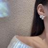 Elegant Retro Floral Crystal Stud Earrings - Korean Irregular Fairy Style