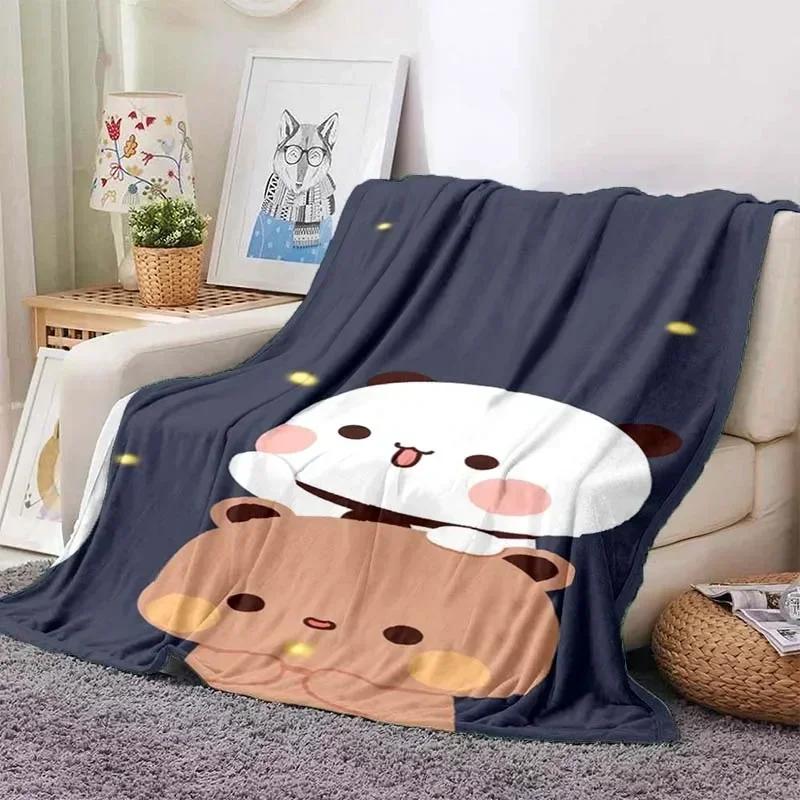 Schattige Bubu en Dudu Serie Deken Cartoon Print Kinderen Warm Flanel Zacht Comfortabel Huis Reizen Deken Bed Deken Verjaardagscadeau