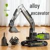 Kids' Alloy Engineering Vehicle Set: Excavator, Digger, Crane, and Earthmover Toy Models