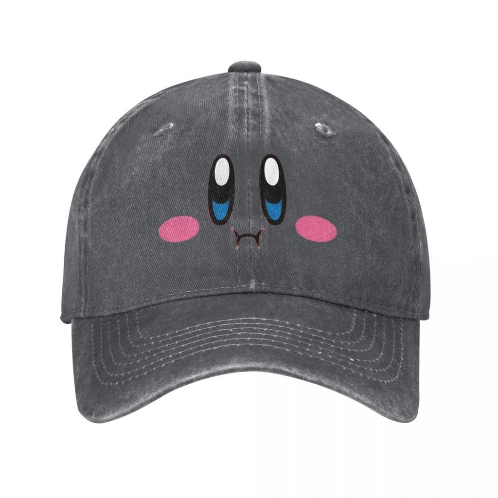 Classic Kirbys Angry Baseball Cap Unisex Distressed Cotton Snapback Hat Cartoon Game Outdoor All Seasons Travel Caps Hat