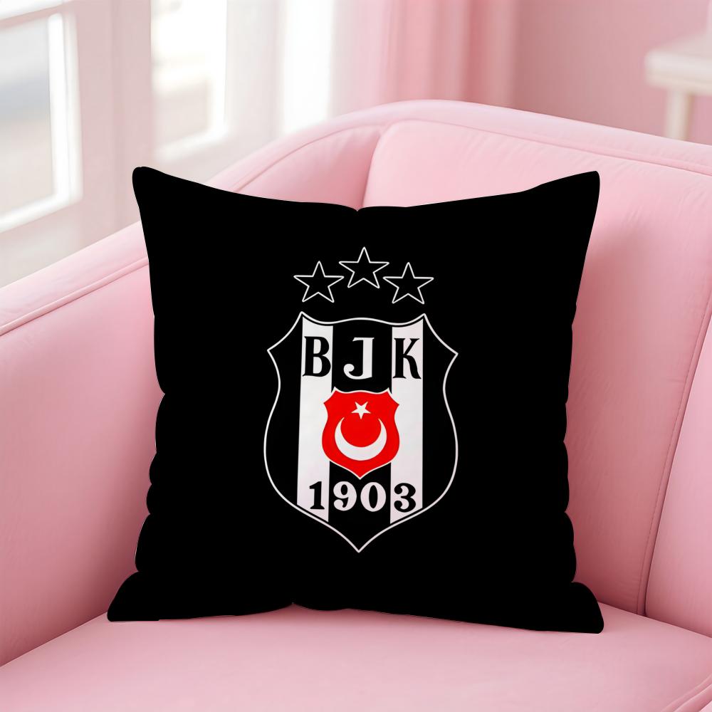Sports Team Logo BBesiktas BJK Cushion Cover Pillowcase Short Plush Invisible zipper Room Sofa Cushion Cover