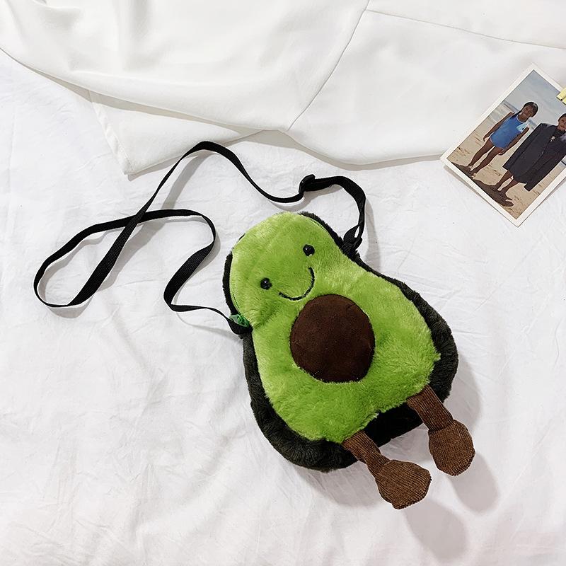 Ins Girl Mini Cute Cute Avocado Bag Fashion Shoulder Doll Plush Bag Crossbody