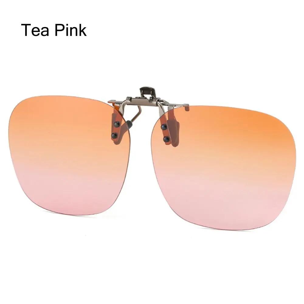 Clip-On Sunglasses Convenient Flip-Up Metal Clip Sun Glasses For Women Men Glasses Rimless Polygonal Shades