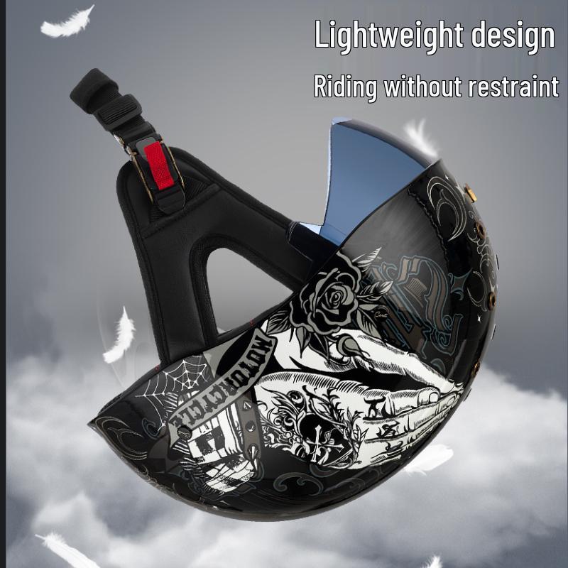 Retro Summer Breathable Motorcycle Half Helmet