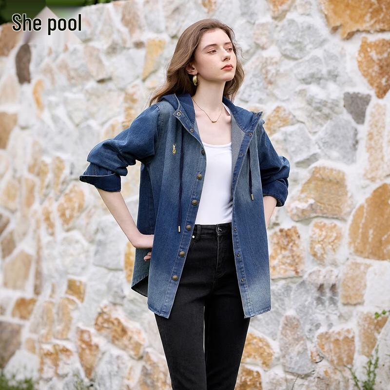 

Женская джинсовая куртка Tachi свободного кроя средней длины с капюшоном L