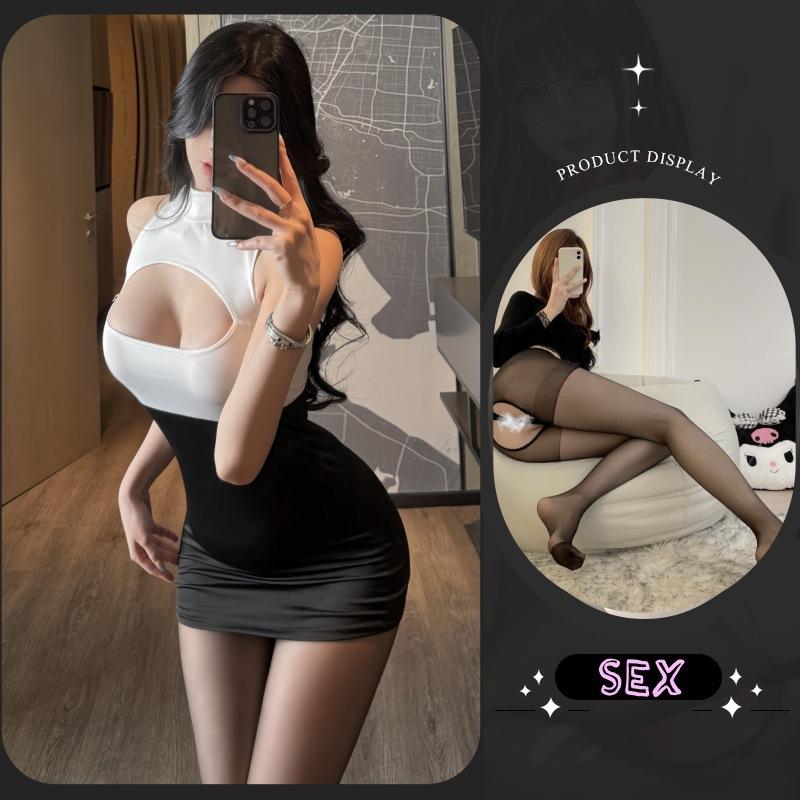 Spice Lingerie Passion Secretary Cosplay Lace Uniform Seduction Lace-up Strap-up Hip-wrap Nightdress Suit