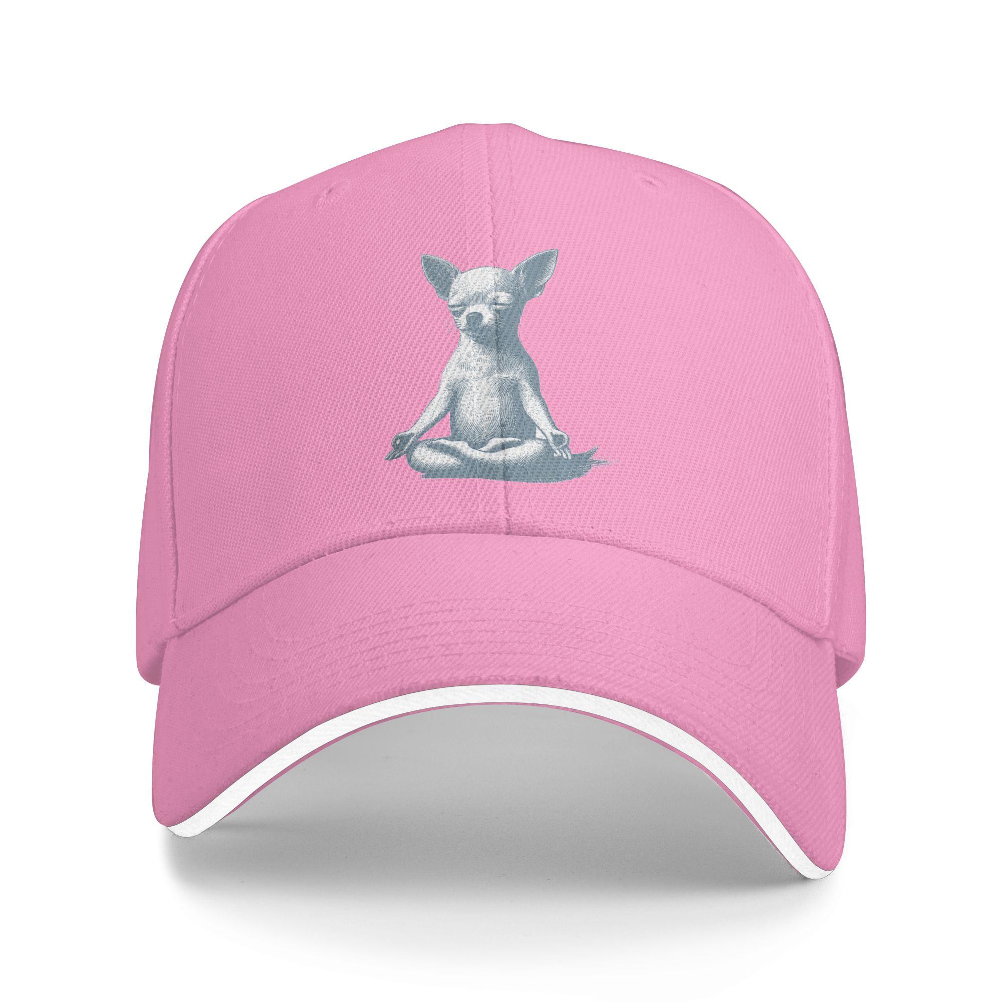 

Summer Casual Baseball Cap Chihuahua Yoga Meditation Outdoor Sports Trucker Hat For Female Male Adjustable Trendy Snapback Cap One Size розовый