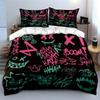 Graffiti Style Sticker Set Soft Comfortable Duvet Cover Bedding Set Included 1*Duvet Cover & 2*Pillowcases, Gift