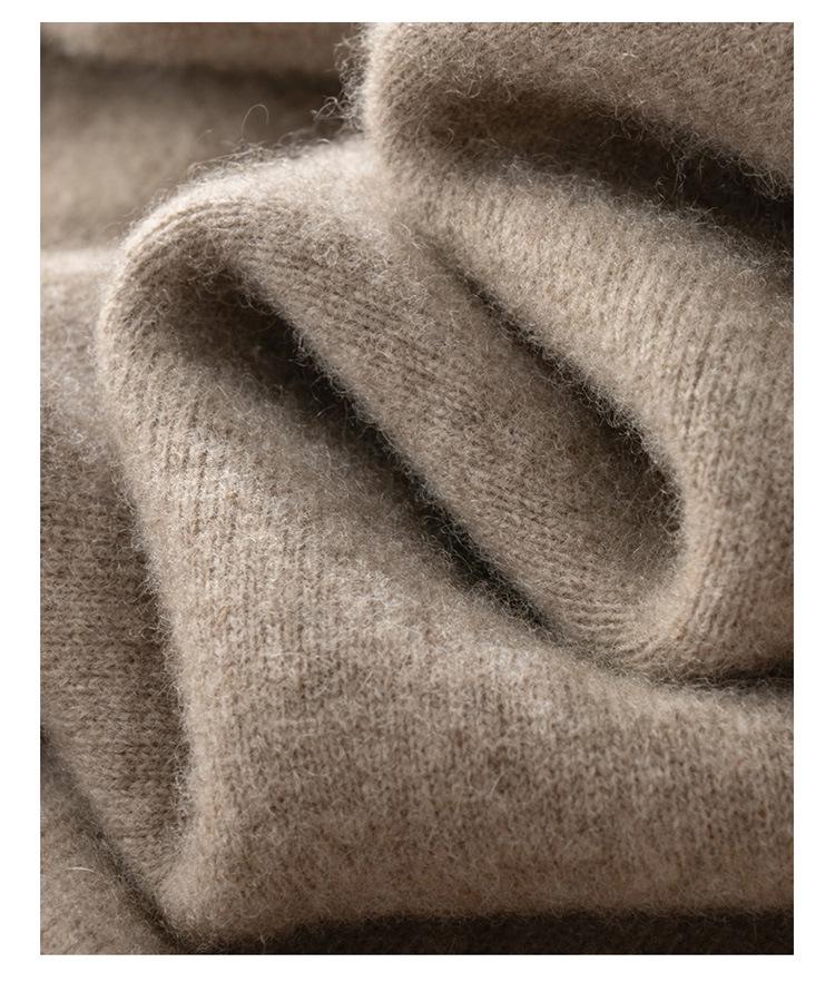 Men's Wool Round Neck Cardigan - Autumn/Winter Business Casual Knit Sweater