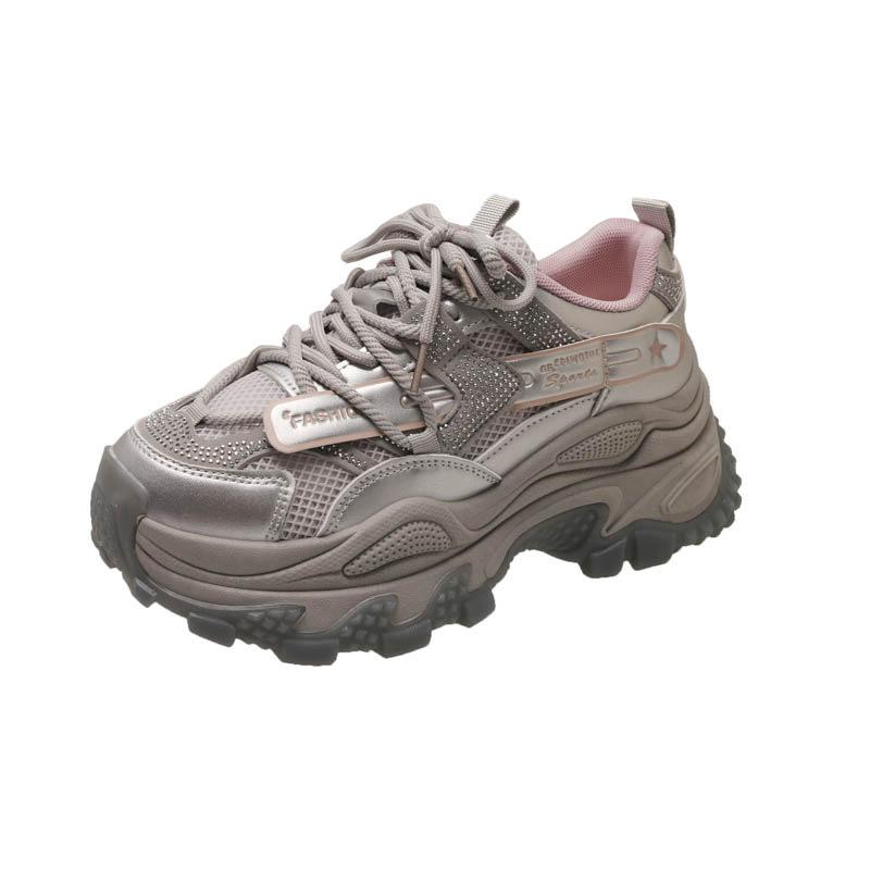 

Lead dancer platform women 2025 spring new casual small height increase casual shoes sports shoes 40 серебряный