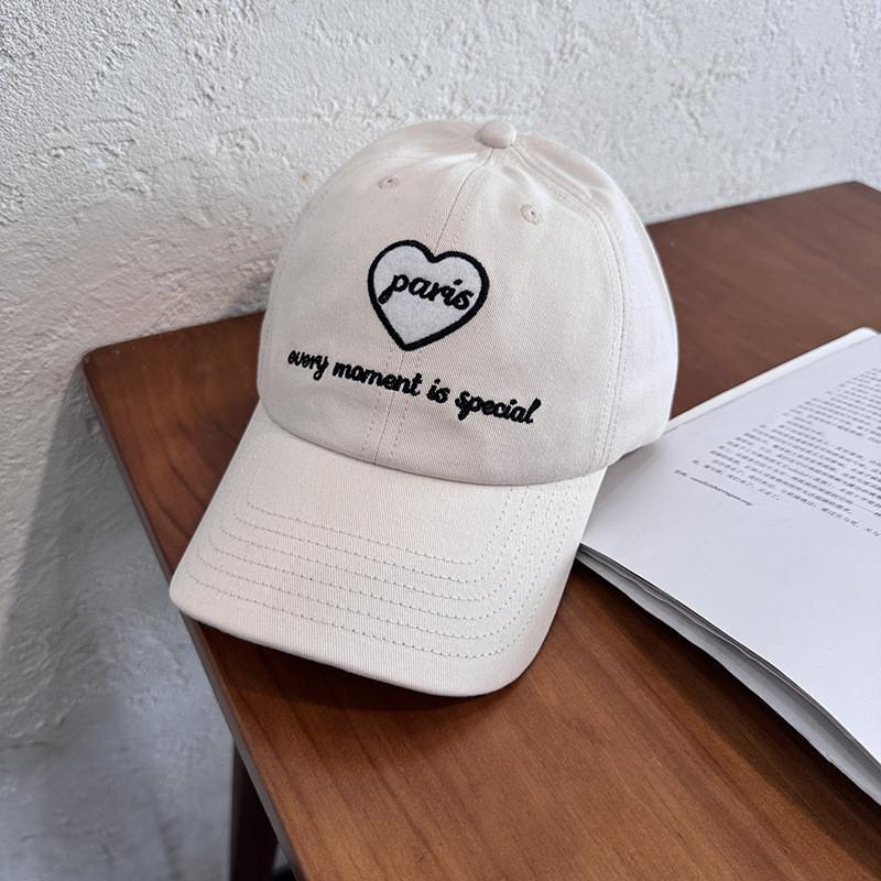 Letter Heart Embroidery Women Baseball Cap With Curved Brim For Casual Outings