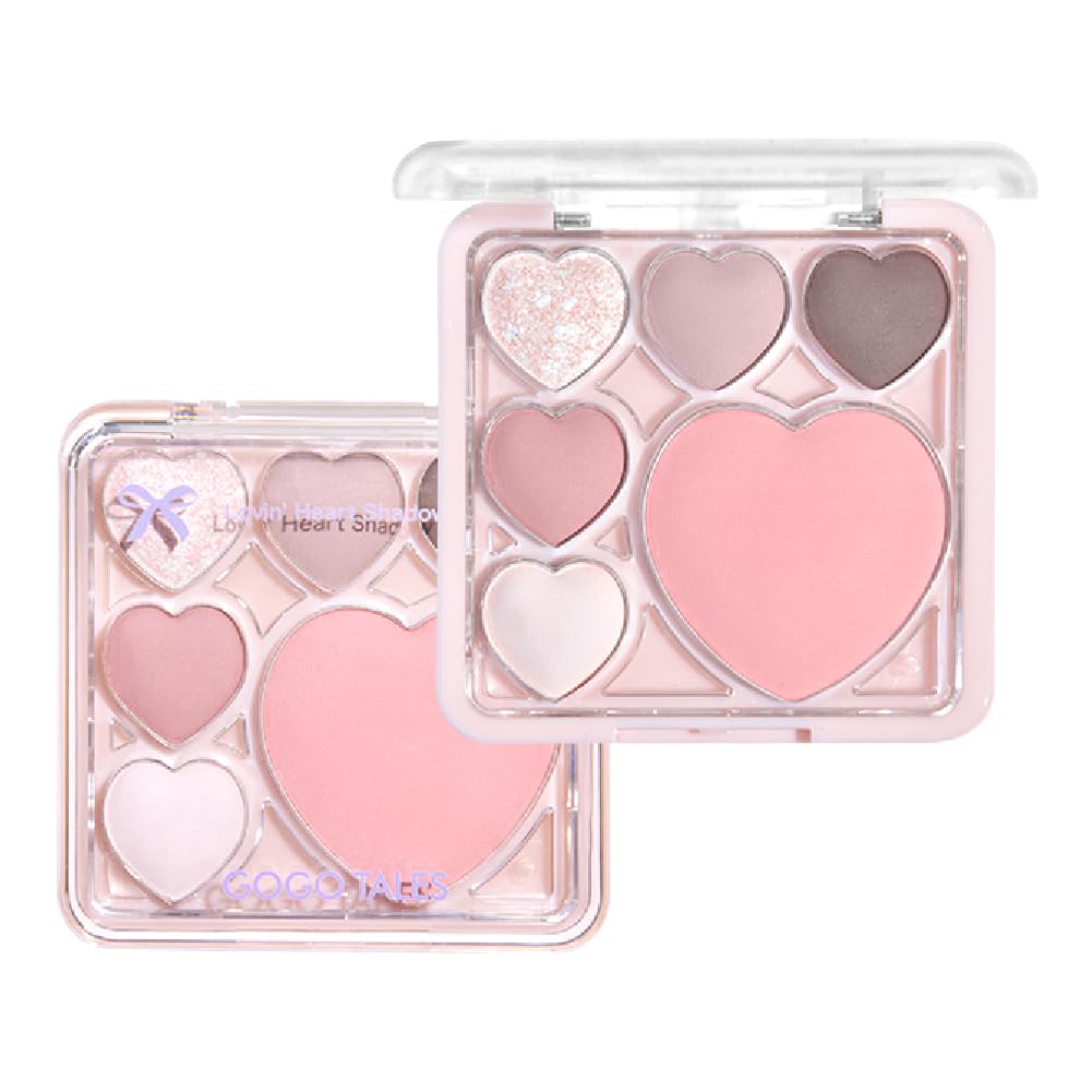 GOGO TALES Lovin Heart Shadow (01 Pastel Smoke) Makeup Glitter Shimmer Matte Pearl GOGO TALES