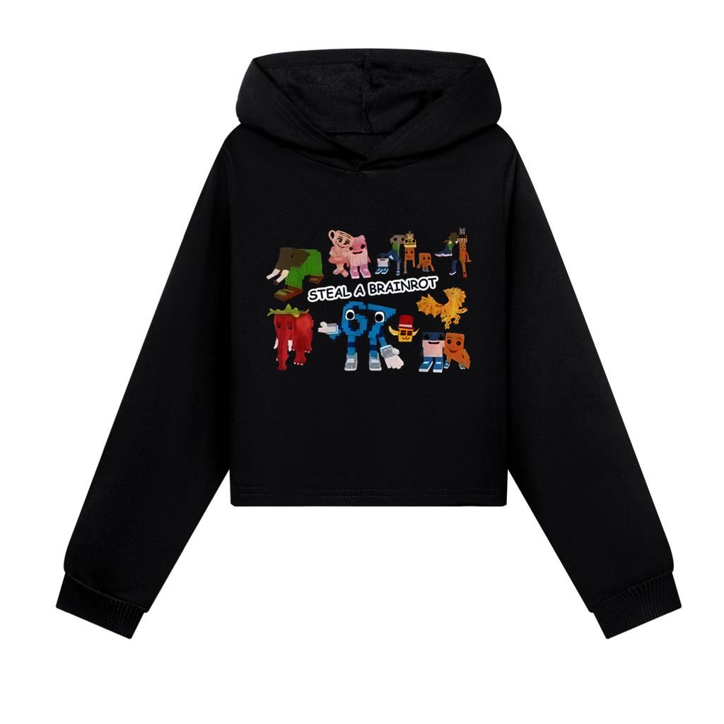 5214 Kids Girls Steal a Brainrot 67 Six Seven Printed Casual Long Sleeves Hoodies Sweatshirt Top