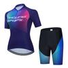 Womens Cycling Jersey Bib Shorts Set Breathable Quick-Dry Road Bike Apparel