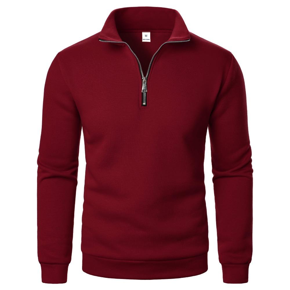 Casual Half-zip Stand Collar Sweatshirt Trendy Simple Loose Fleece Men's Sweatshirt Zipper