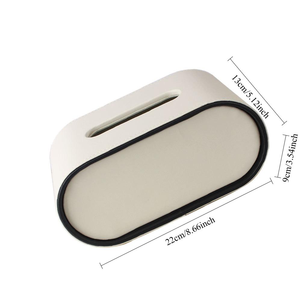 High-end Luxurious Creative Leather Tissue Oval Tissue Box Living Room Bedroom Desktop Napkin Storage Box organizadores