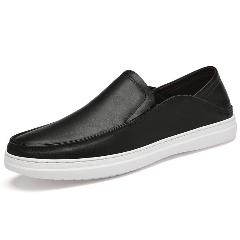 Men s Genuine Leather Loafers: Breathable, Cowhide, Spring/Summer Low-top Slip-ons 42