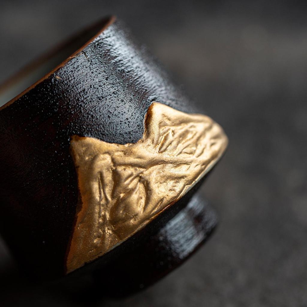Handmade Lacquer Painting Yinwangshan Cup Set: Jinshan Yinshan Couple Cups & Kung Fu Tea Tasting Gift Set