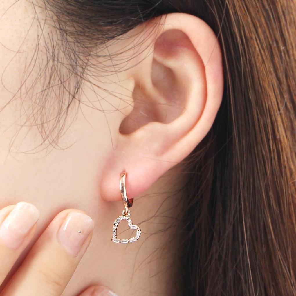 925 Silver Gold-Plated Lovegood Heart Ring Earrings