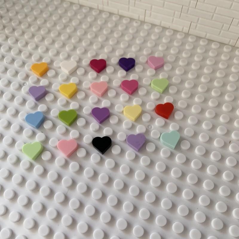 100pcs MOC 39739 Tile Round 1x1 Heart Building Blocks Sets Love Peach Compatible with Educational Creative Kids Children Toys
