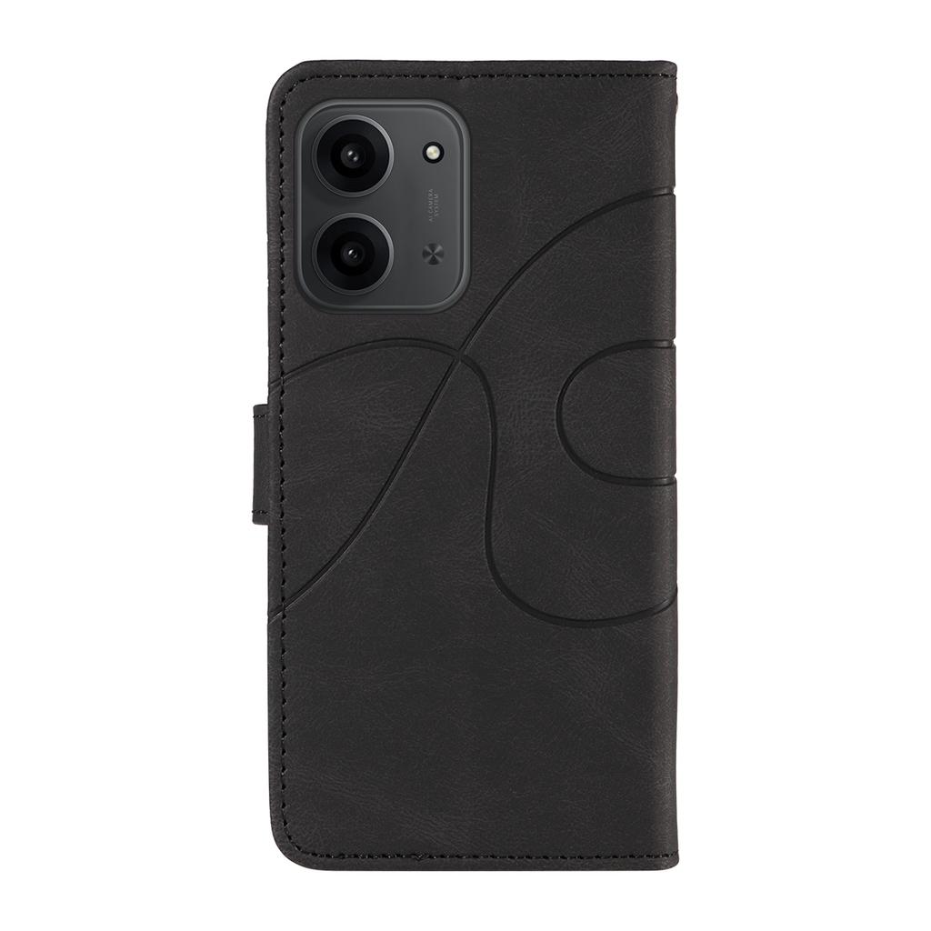 Pro Xiaomi Redmi 15C 4G (171 mm) Kožené pouzdro na peněženku Kryt na telefon Stojánek s designem zakřivených linií